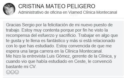 CESTE Cristina Mateo Empleabilidad Linkedin